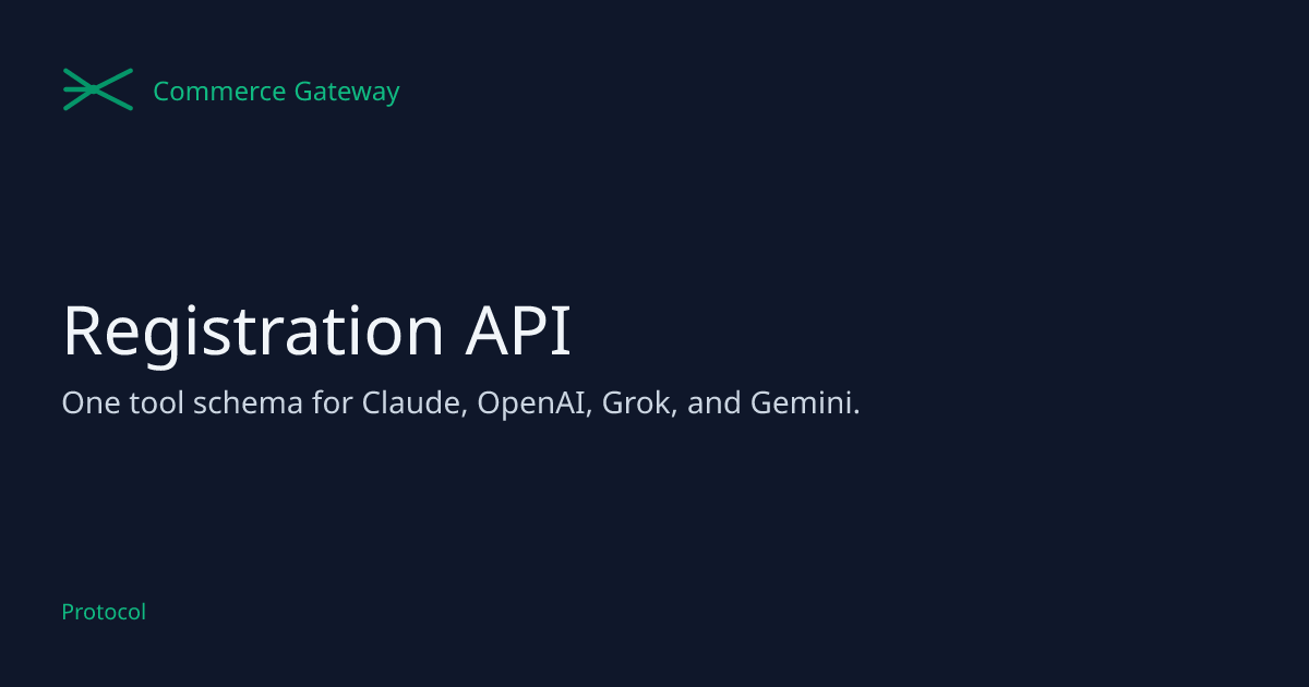 Registration API · Commerce Gateway